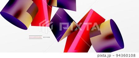 Vector 3d abstract background. Shapes 3d triangle and cylinder. Trendy techno business template for wallpaper, banner, background or landing Vector 3d abstract background. Shapes 3d triangle and cylinder. Trendy techno business template for wallpaper, banner, background or landing 94360108