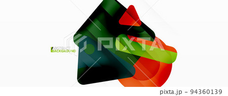 Line, triangle, square and circle primitive composition. Vector geometric minimal abstract background for wallpaper, banner, background, landing page 94360139