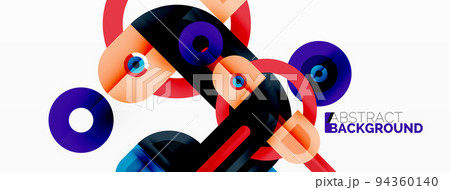 Creative geometric wallpaper. Minimal geometric background with round shapes. Trendy techno business template for wallpaper, banner, background or landing 94360140