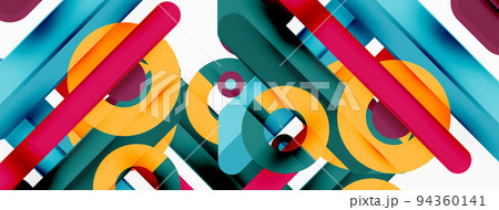 Creative geometric wallpaper. Minimal lines and circles background 94360141