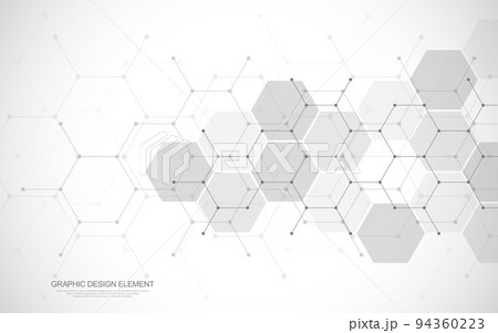 Abstract design element with geometric background and hexagons shape pattern Abstract design element with geometric background and hexagons shape pattern 94360223