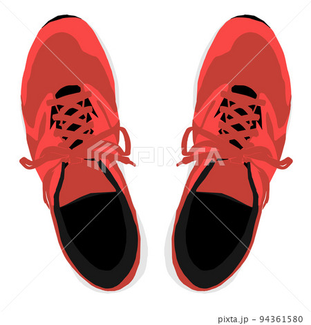 上から見た赤いスニーカーのベクターイラスト 94361580
