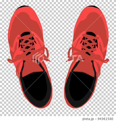 上から見た赤いスニーカーのベクターイラスト 94361580