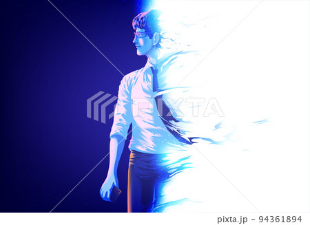 an officeman in disintegrated effect 94361894