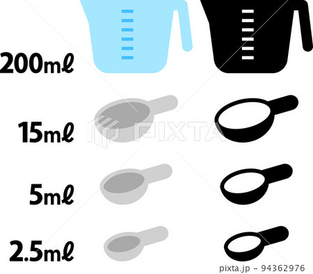 計量スプーンと計量カップのアイコンセット 94362976