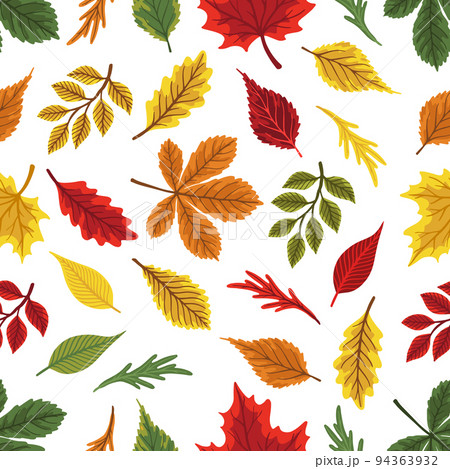 Seamless pattern with acorns, autumn leaves, mushrooms. Perfect for wallpaper, gift paper, pattern fill, autumn greeting cards. Seamless pattern with acorns, autumn leaves, mushrooms. Perfect for wallpaper, gift paper, pattern fill, autumn greeting cards. 94363932