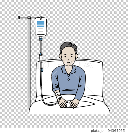 中年男子住院醫院病人生病插圖 94365935