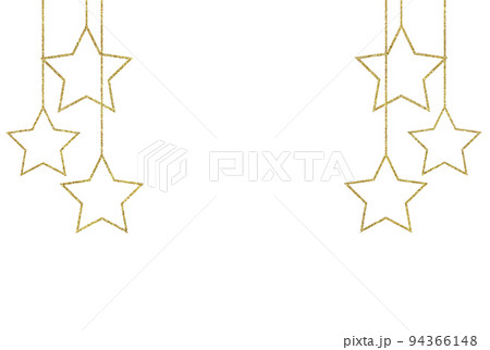 イラスト素材　星飾り　ゴールド 94366148