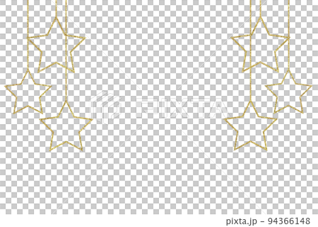 イラスト素材　星飾り　ゴールド 94366148