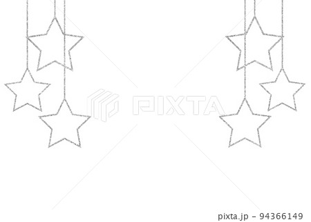 イラスト素材 星飾り シルバー イラスト素材 星飾り シルバー 94366149