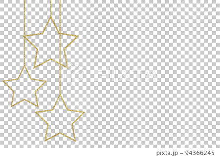 イラスト素材　星飾り　ゴールド 94366245