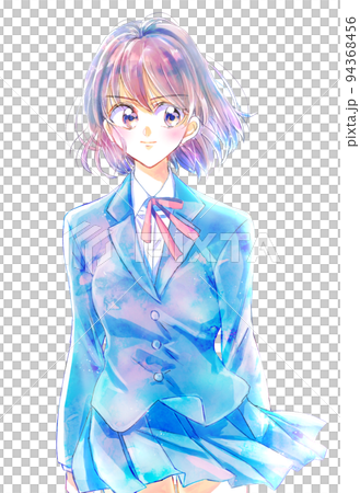 女子学生　立ち絵　強気 94368456