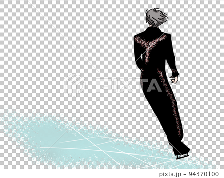 花樣滑冰男孩後視圖 94370100