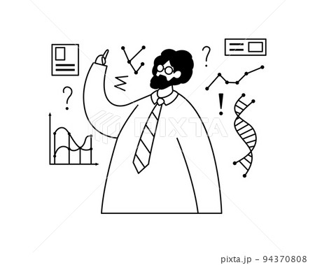 Vector illustration of a scientist engaged in research. Profession. 94370808