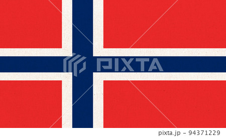 Flag of Svalbard. official flag of Spitsbergen near Arctic on fabric surface 94371229