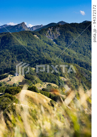 Mountain road landscape Toscano Emiliano Park in Parma province, Italy 94372572