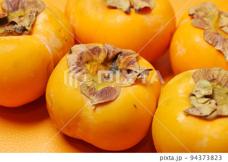top view of persimmon on white background top view of persimmon on white background 94373823