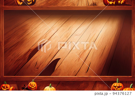 Empty wooden table - Halloween background ,toon style Empty wooden table - Halloween background ,toon style 94376127