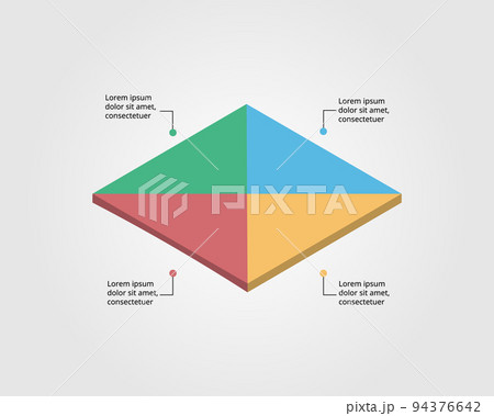 triangle chart template for infographic for presentation for 4 element 94376642