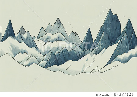 Many mountains, naturally on a white background 94377129
