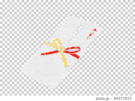 お年玉のポチ袋のイラスト（版画風） 94377815