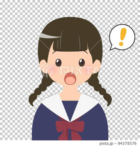 一名女學生驚訝的半身像 一名女學生驚訝的半身像 94378576