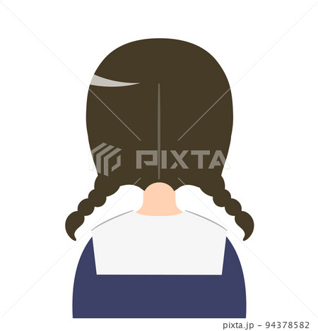 女子学生の後ろ姿 バストアップイラスト 女子学生の後ろ姿 バストアップイラスト 94378582