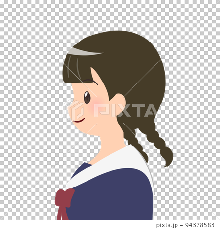 一名女學生的個人資料半身像插圖 一名女學生的個人資料半身像插圖 94378583