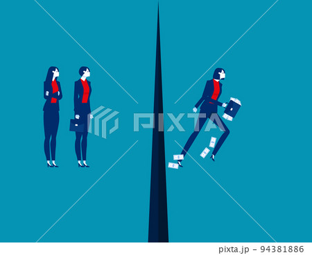 Business leader took the money bag and abandoned his companision. Business fundraising and fraud Business leader took the money bag and abandoned his companision. Business fundraising and fraud 94381886