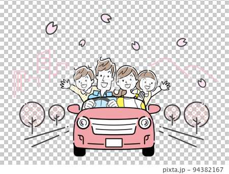 Vector illustration material: Family drive in the spring season Vector illustration material: Family drive in the spring season 94382167