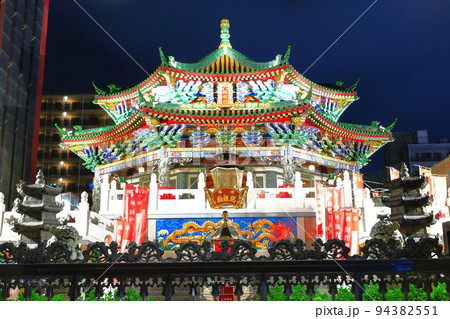 【神奈川県】横浜媽祖廟の夜景（横浜中華街） 94382551