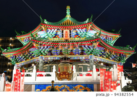 【神奈川県】横浜媽祖廟の夜景（横浜中華街） 94382554