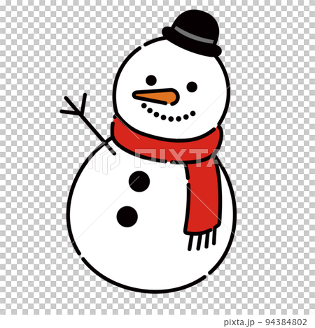 シンプルでかわいい雪だるまのイラスト 94384802