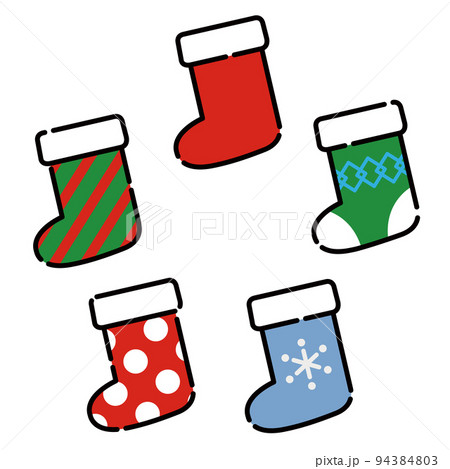 シンプルでかわいいクリスマスの靴下のイラスト 94384803