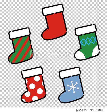 シンプルでかわいいクリスマスの靴下のイラスト 94384803