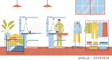 Flat Laundry Illustration Flat Laundry Illustration 94384828