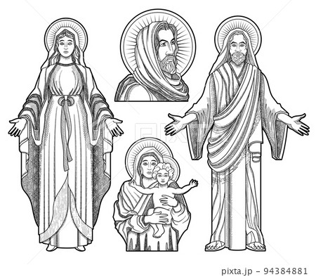 Jesus Saints Drawing Set Jesus Saints Drawing Set 94384881