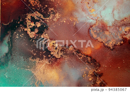 Marble ink abstract art from exquisite original painting for abstract background 94385067