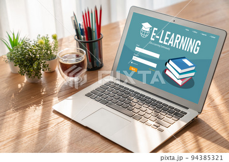 E-learning website with modish sofware for student to study on the internet 94385321