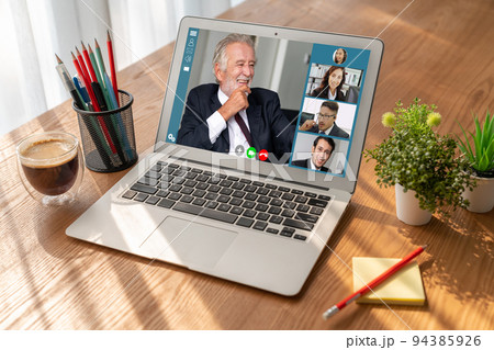 Business people on video conference for modish virtual group meeting 94385926