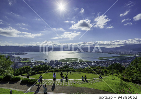 諏訪立石公園からの諏訪湖　長野県諏訪市 94386062