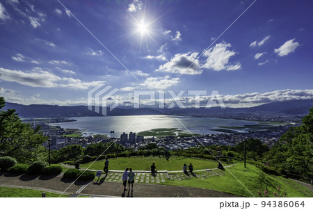 諏訪立石公園からの諏訪湖　長野県諏訪市 94386064