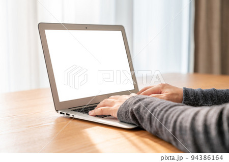 White empty screen on modish computer for your design mock up White empty screen on modish computer for your design mock up 94386164