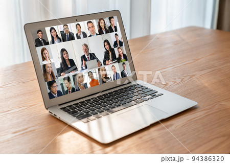 Business people on video conference for modish virtual group meeting 94386320
