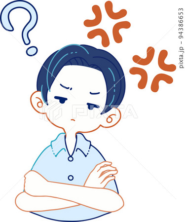 怒りながら問いかけてくる人物のイラスト 怒りながら問いかけてくる人物のイラスト 94386653