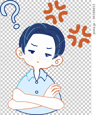 怒りながら問いかけてくる人物のイラスト 怒りながら問いかけてくる人物のイラスト 94386653