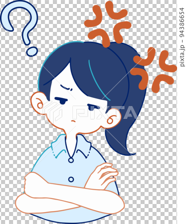 一個人問一個憤怒的問題的插圖 一個人問一個憤怒的問題的插圖 94386654