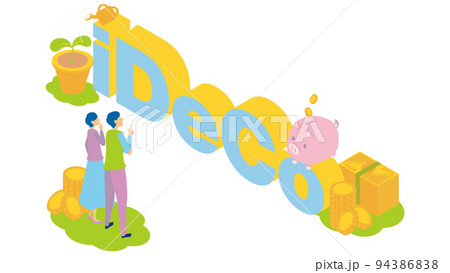 iDeCoで資産の運用を考える夫婦 94386838