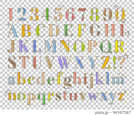 Grunge doodle numbers and alphabet set (vector) Grunge doodle numbers and alphabet set (vector) 94387567