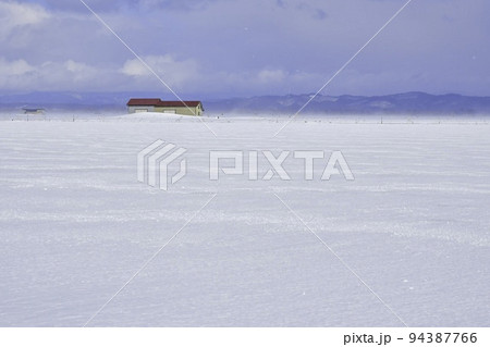真冬の北日本の雪原の風景 真冬の北日本の雪原の風景 94387766
